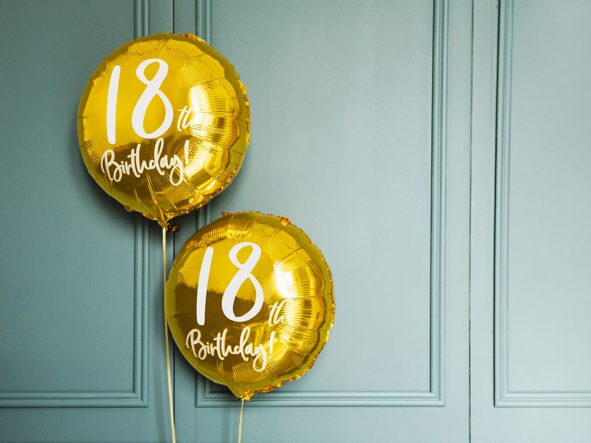 Gold Foil Balloon Happy 18th Birthday 43cm