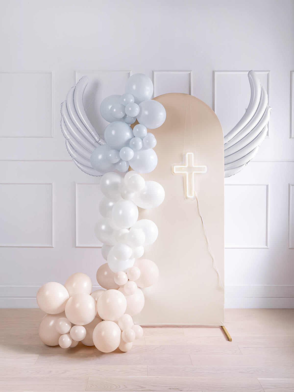 Set of 2 Foil Balloons, Angel Wings Figurine, 104x60 cm