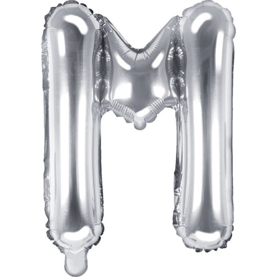Foil Balloon Letter M Silver 35cm FB2M-M-018