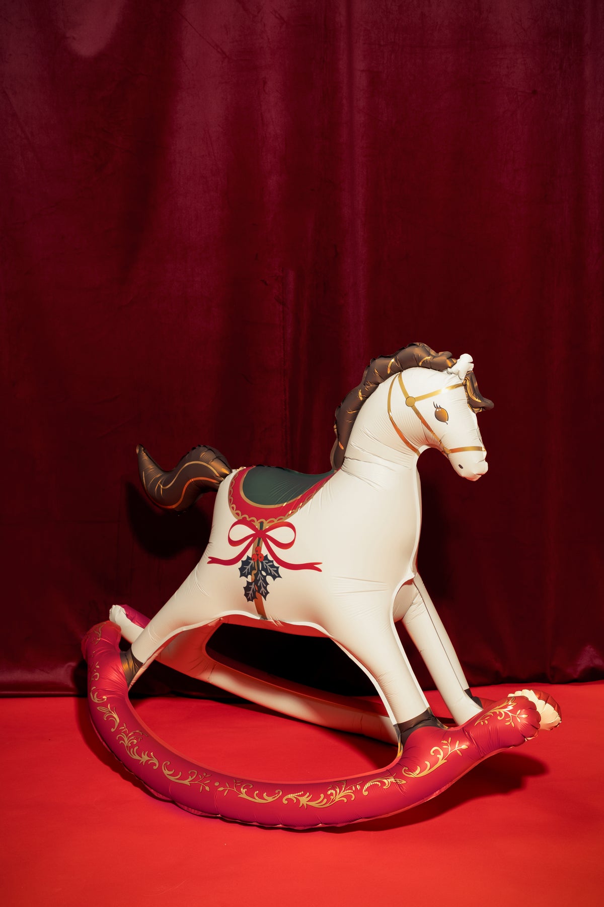 Balon Folie Figurina Rocking Horse Craciun 118x104cm