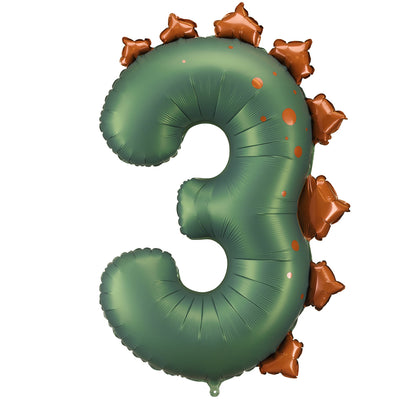 Number 3 Dinosaur Foil Balloon 92cm
