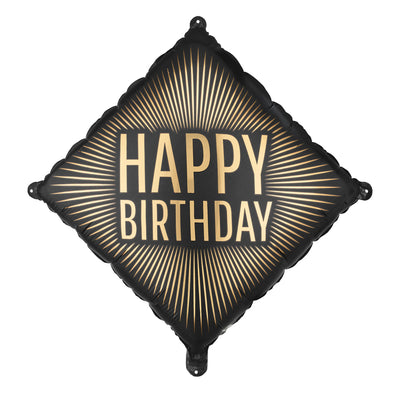 Balon Folie Romb Happy Birthday Auriu 46cm