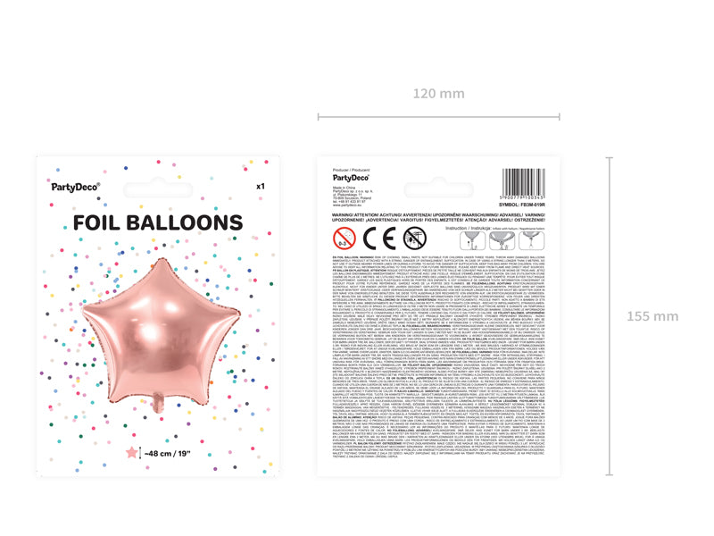 Balon folie Stea Rose-Gold 45cm PDC1053
