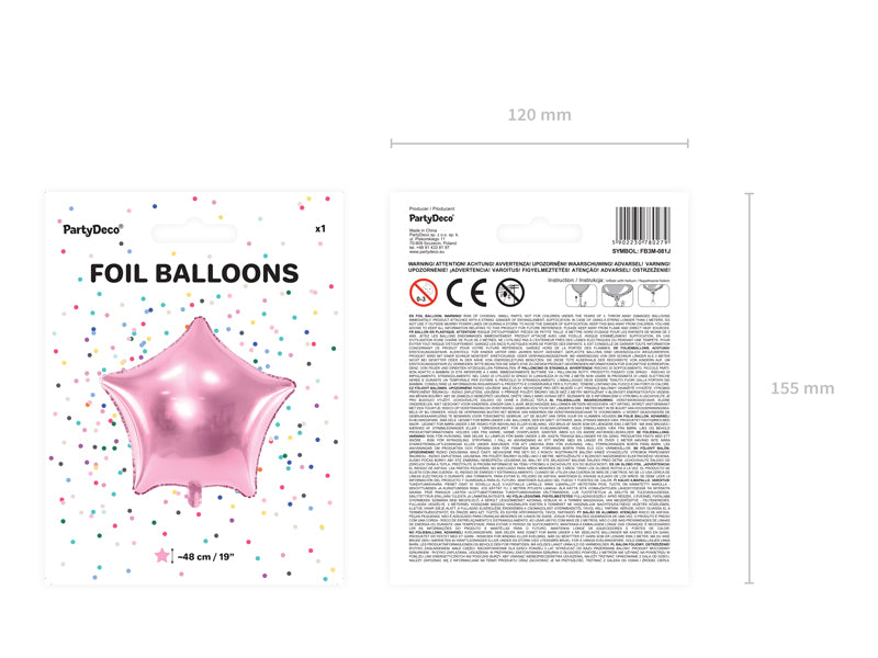 Foil Balloon Pink Star 45cm PDC1054