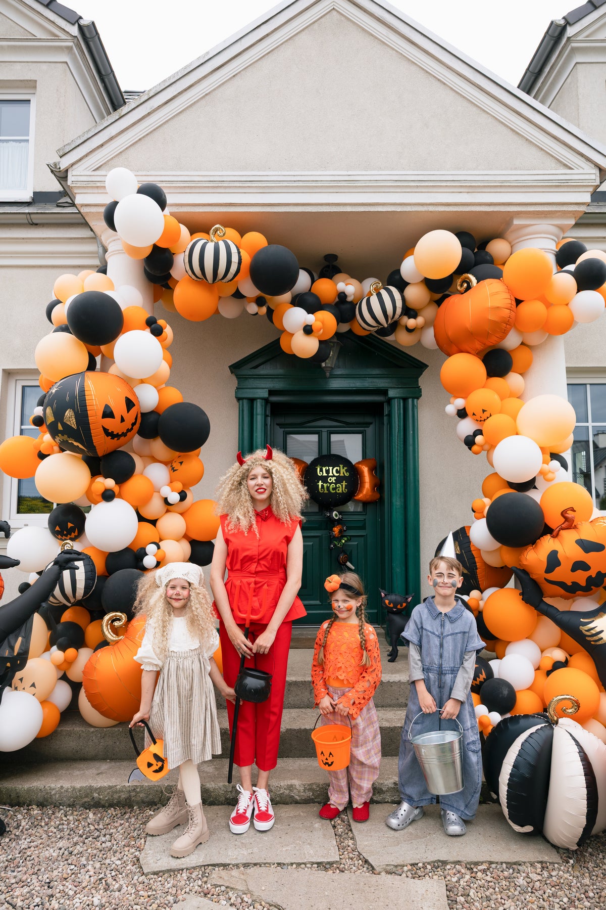 Balon Folie Scary Pumpkins 50cm Negru-Portocaliu