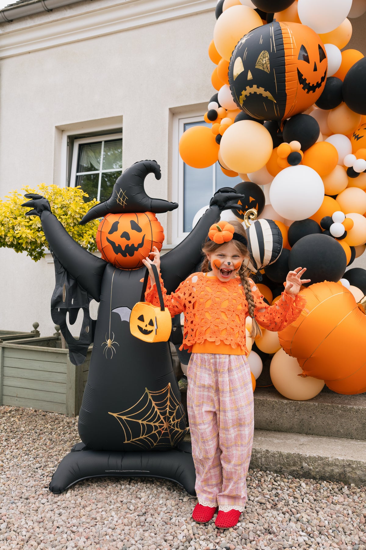Balon Folie Scary Pumpkins 50cm Negru-Portocaliu
