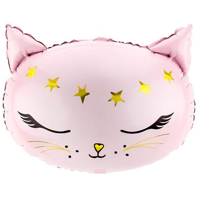 Foil Balloon Figurine Pink Powder Cat Head 48x36cm AV183