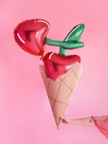 Foil Balloon Red Cherries Figurine 88x73cm Party Deco