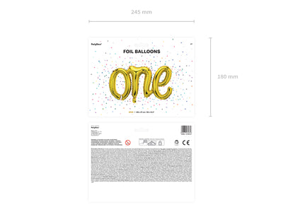 Balon Folie Scris cursiv One Gold (AER) 66x37cm