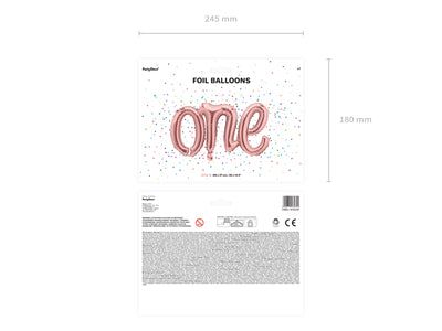 Balon Folie Scris cursiv One Rose Gold (AER) 66x37cm