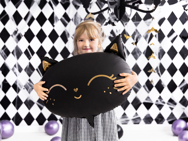 Balon Folie Figurina Cap Pisica Neagra 48x36cm FB84