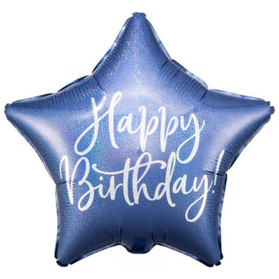 Balon Folie Happy Birthday Steluta Navy 43cm
