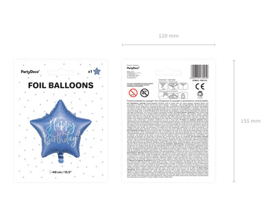 Balon Folie Happy Birthday Steluta Navy 43cm