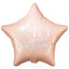 Balon Folie Happy Birthday Steluta Nude cu scris Argintiu 43cm 081PJ