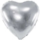 Silver Heart Foil Balloon 45cm