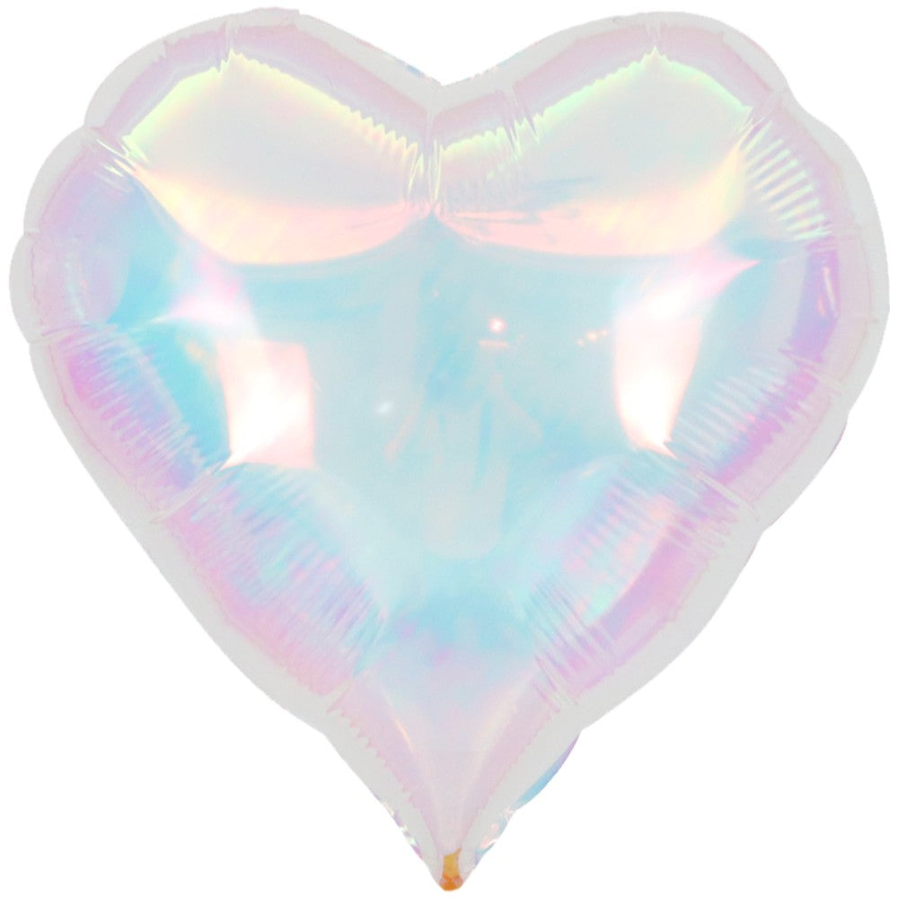 Iridescent Heart Foil Balloon (air inflation only) 45cm