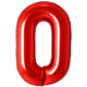 Foil Balloon Number 0 Red 87cm