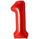 Red Foil Balloon Number 1, 87cm