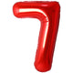 Foil Balloon Number 7 Red 87cm