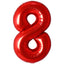 Red Number 8 Foil Balloon 87cm