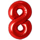 Red Number 8 Foil Balloon 87cm