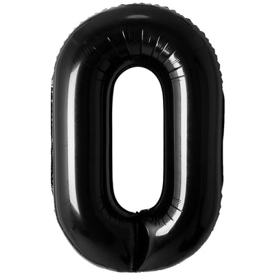 Balon Folie Cifra 0 Negru 87cm
