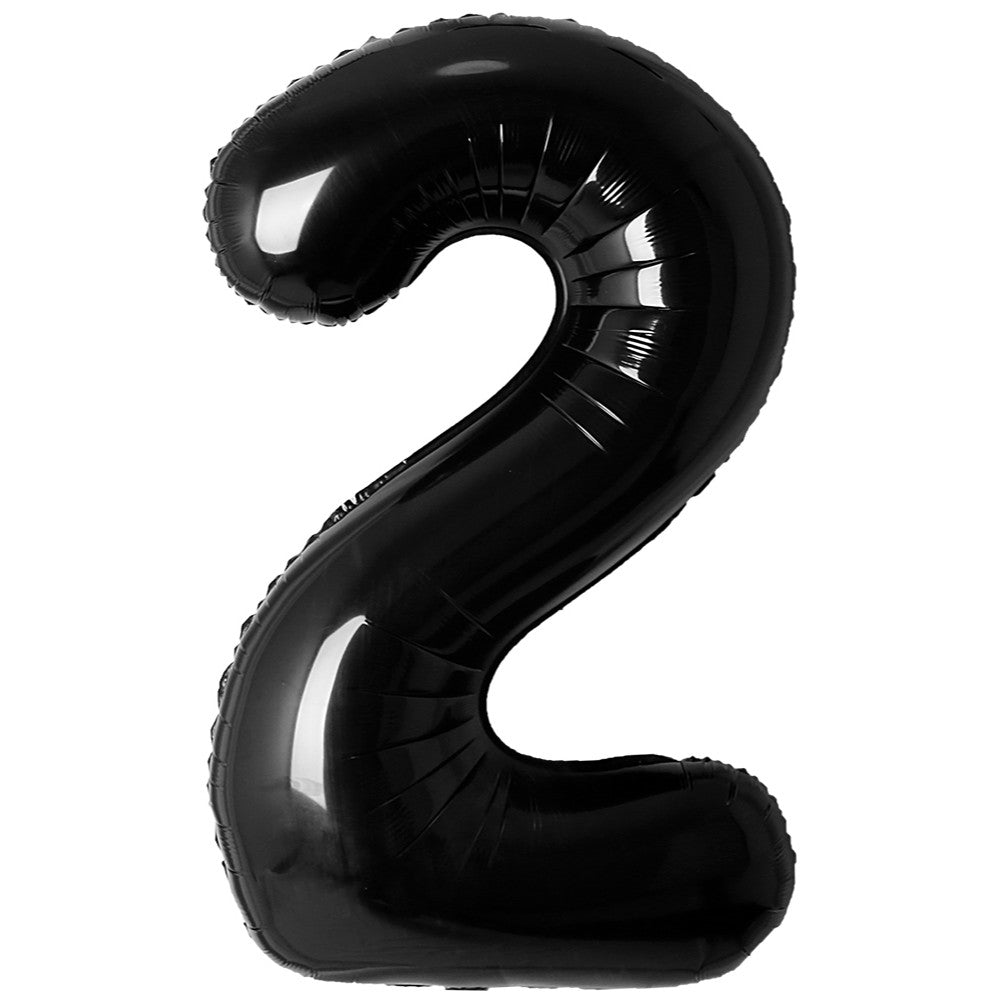 Foil Balloon Number 2 Black 87cm