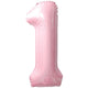 Foil Balloon Number 1 Baby Pink 87cm