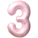 Foil Balloon Number 3 Baby Pink 87cm
