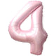 Foil Balloon Number 4 Baby Pink 87cm