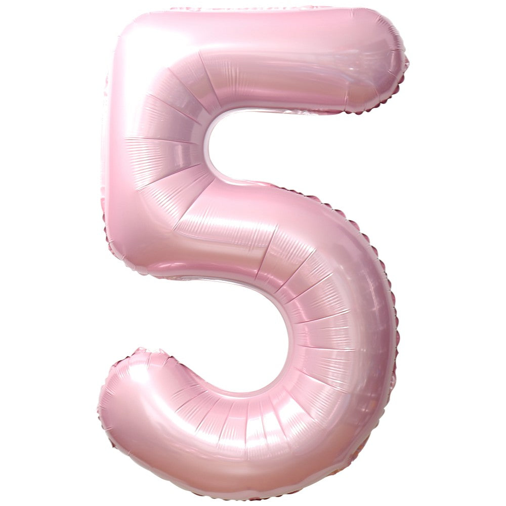 Foil Balloon Number 5 Baby Pink 87cm