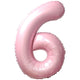 Foil Balloon Number 6 Baby Pink 87cm