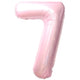 Foil Balloon Number 7 Baby Pink 87cm