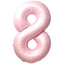 Foil Balloon Number 8 Baby Pink 87cm