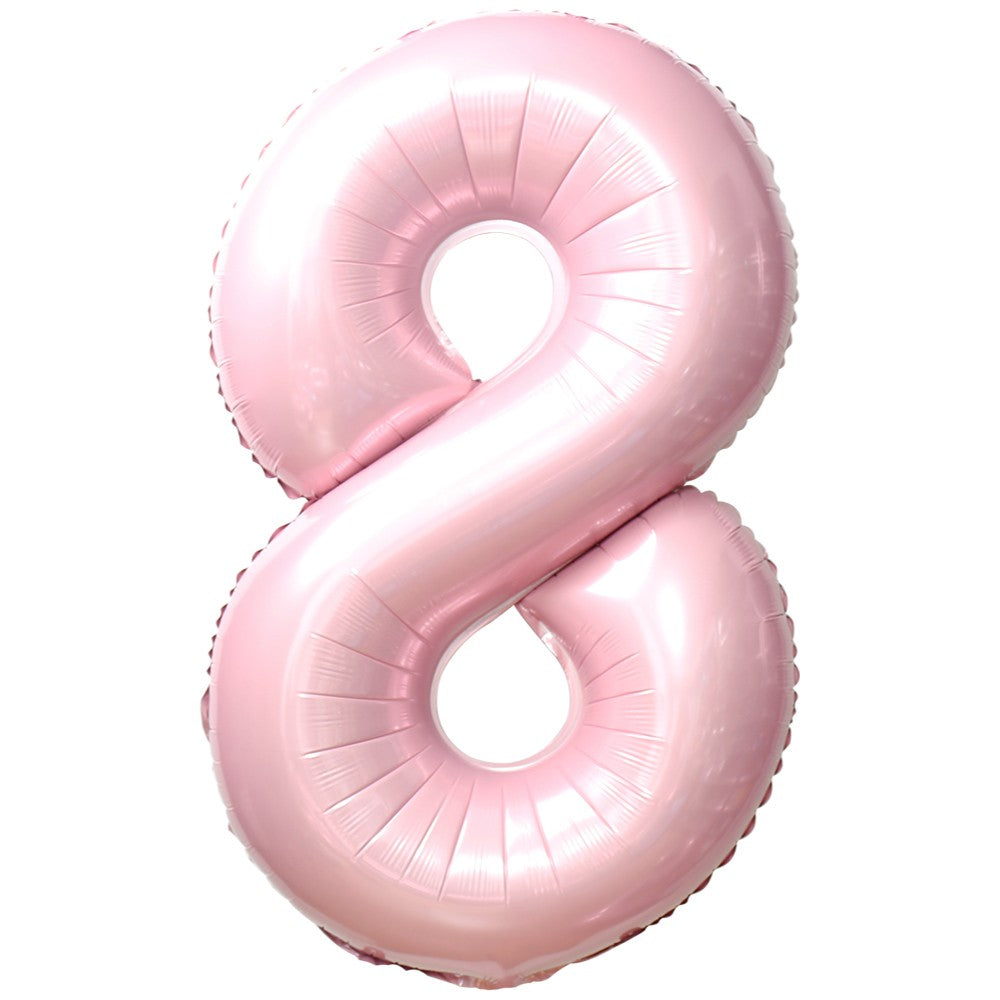 Foil Balloon Number 8 Baby Pink 87cm