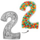 Balon Folie DIY Cifra 2 Argintiu 165cm