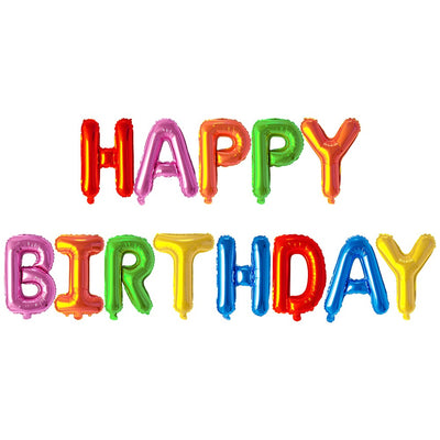 Set Baloane Folie Scris Happy Birthday Multicolor