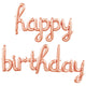 Balon Folie Scris Cursiv Happy Birthday Rose Gold