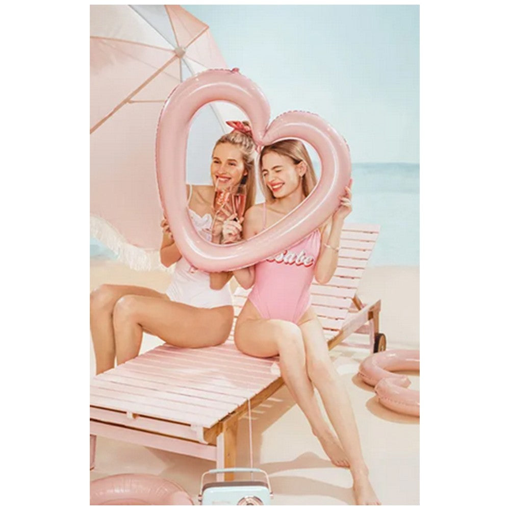 Light Pink Heart Frame Foil Balloon 86x83.5cm