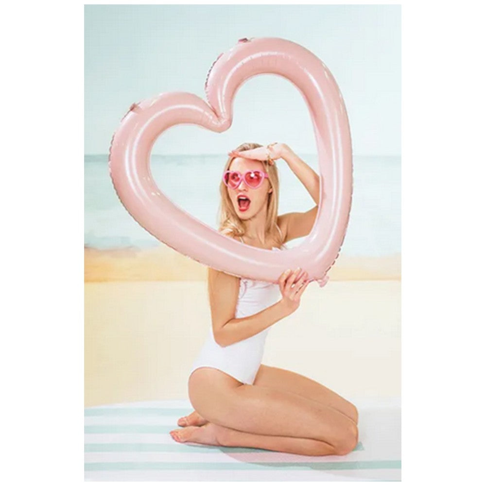 Light Pink Heart Frame Foil Balloon 86x83.5cm
