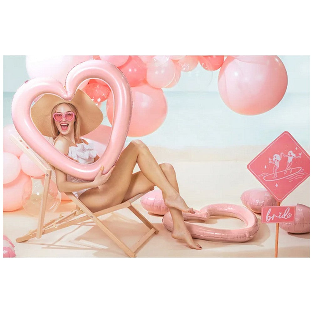 Light Pink Heart Frame Foil Balloon 86x83.5cm