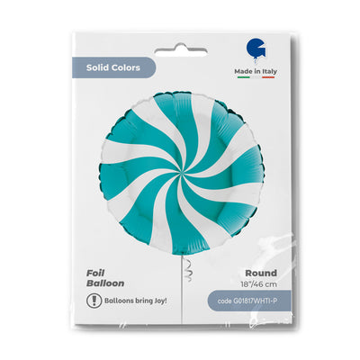Round Foil Balloon Lollipop White-Tiffany 46 cm Grabo