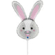 Foil Balloon Mini-Figure Head Bunny (AIR) 35cm Grabo