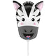 Foil Balloon Mini-Figure Zebra Head (AIR) 35cm Grabo