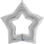 Balon Folie Stea cu centrul gol Argintiu 122 cm Grabo