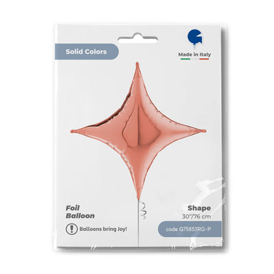 Foil Balloon Concave Star Rose Gold 76 cm Grabo