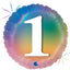 Balon Folie Rotund CIFRA 1 Rainbow 46 cm Grabo