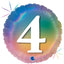 Balon Folie Rotund CIFRA 4 Rainbow 46 cm Grabo