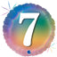 Balon Folie Rotund CIFRA 7 Rainbow 46 cm Grabo
