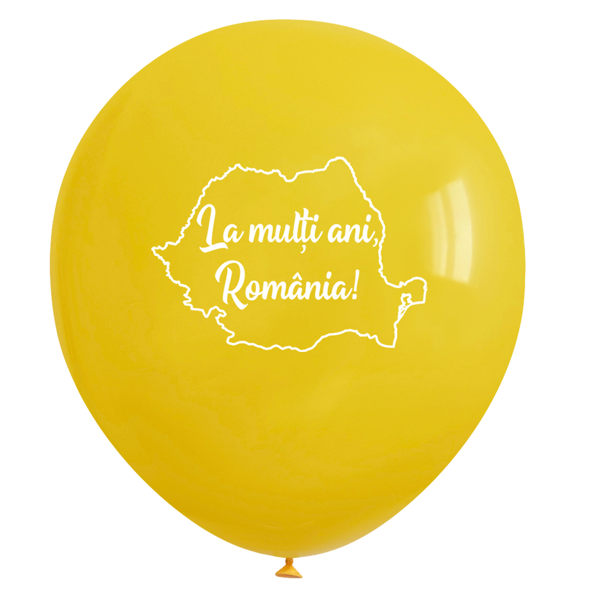 Set of 100 Tricolor Balloons "Happy Birthday Romania" and 100 Sticks and Plastic Rosettes